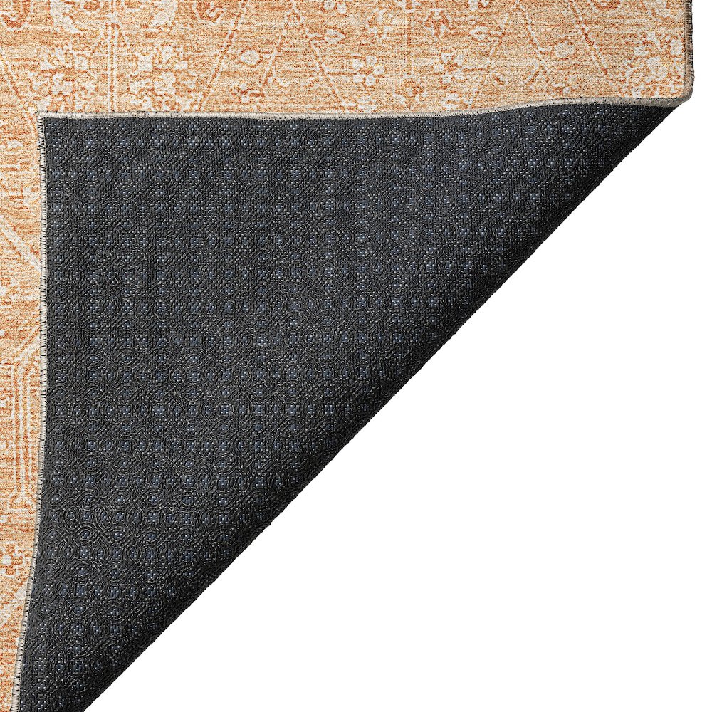 Luxury Washable Indoor/Outdoor Solace Salmon 2'3" x 7'6" Runner Rug. Picture 4