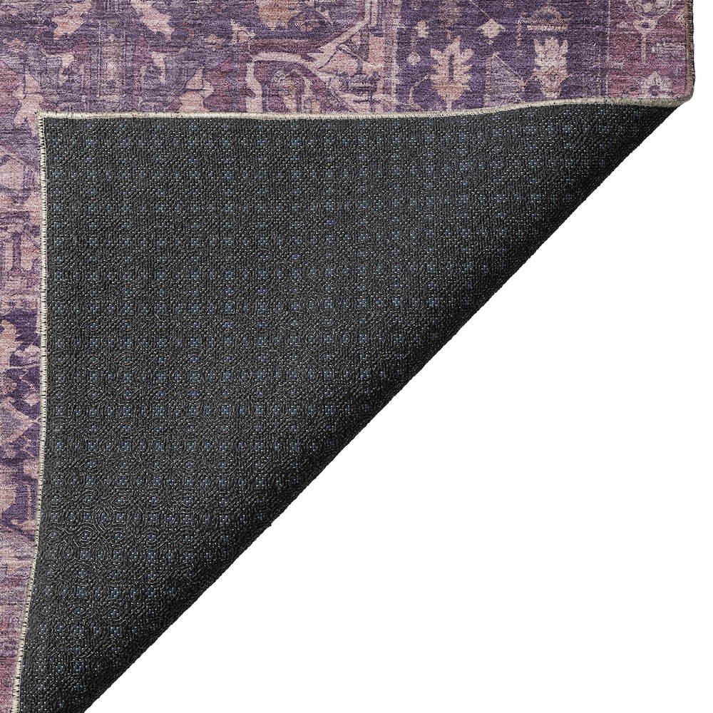 Luxury Washable Indoor/Outdoor Solace Eggplant 2'3" x 7'6" Runner Rug. Picture 4