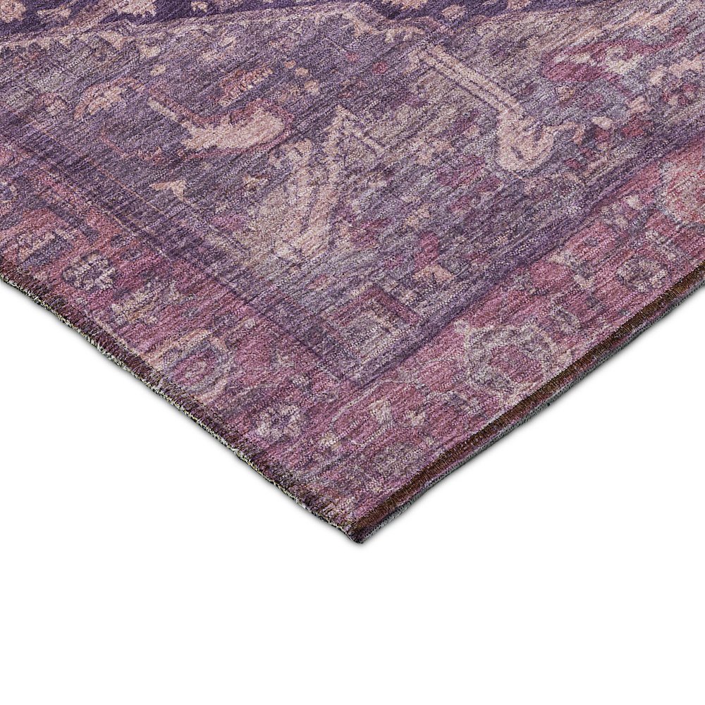 Luxury Washable Indoor/Outdoor Solace Eggplant 2'3" x 7'6" Runner Rug. Picture 2