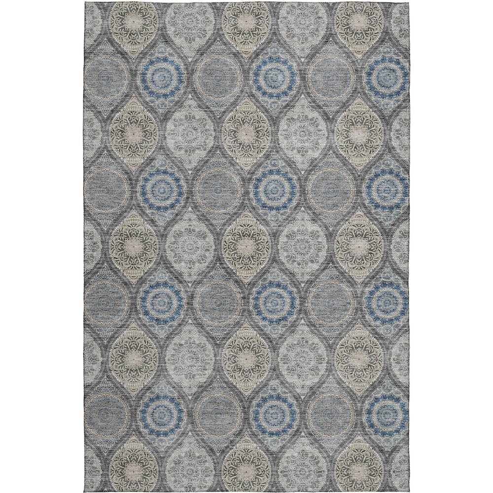 Luxury Washable Indoor/Outdoor Solace Gray 3' x 5' Rug. Picture 1