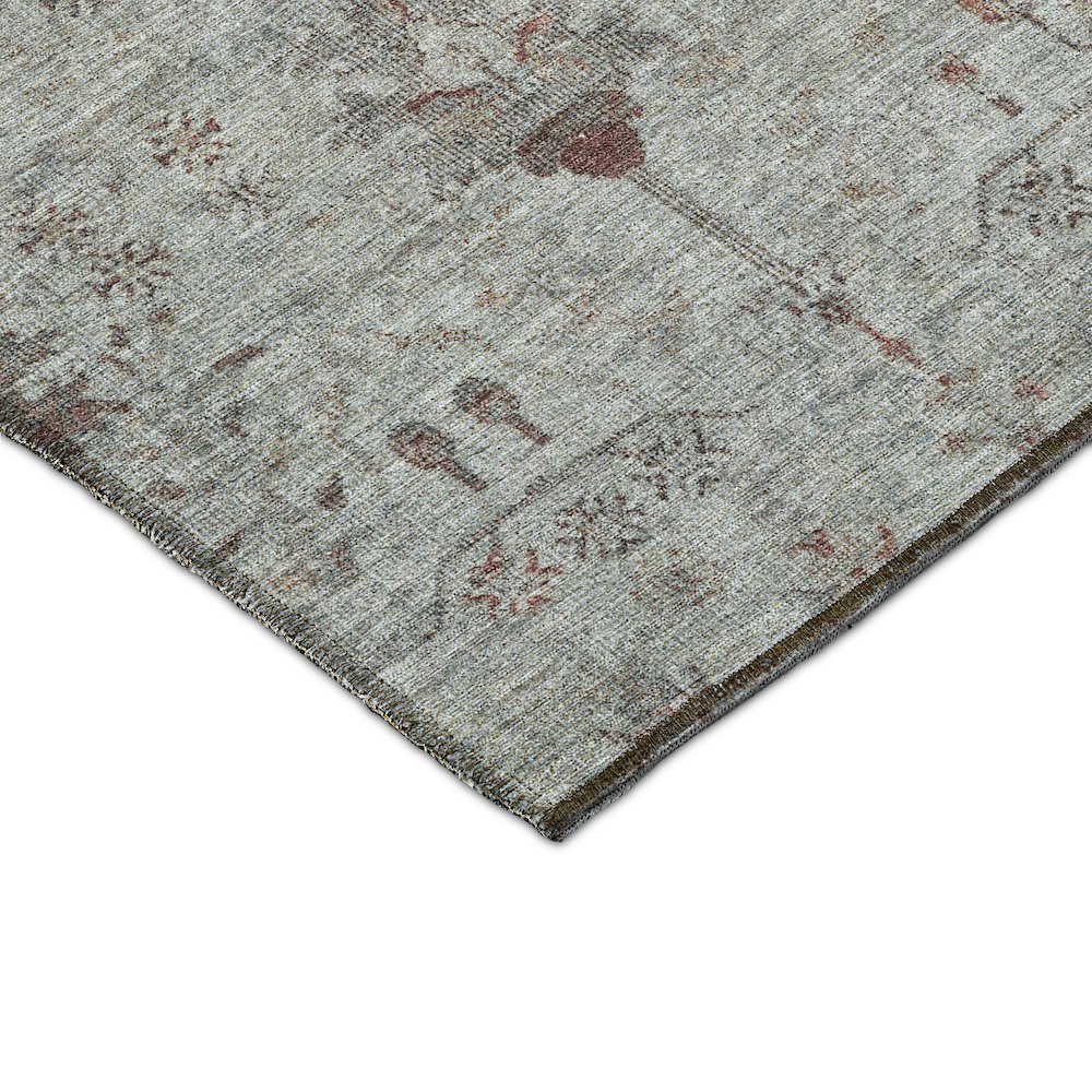 Luxury Washable Indoor/Outdoor Solace Gray 2'3" x 7'6" Runner Rug. Picture 2