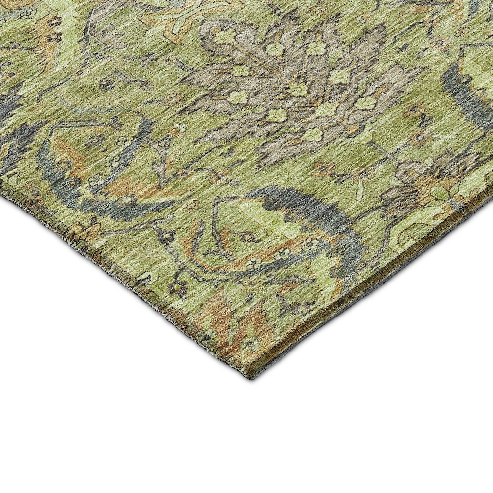 Luxury Washable Indoor/Outdoor Solace Aloe 2'3" x 7'6" Runner Rug. Picture 2