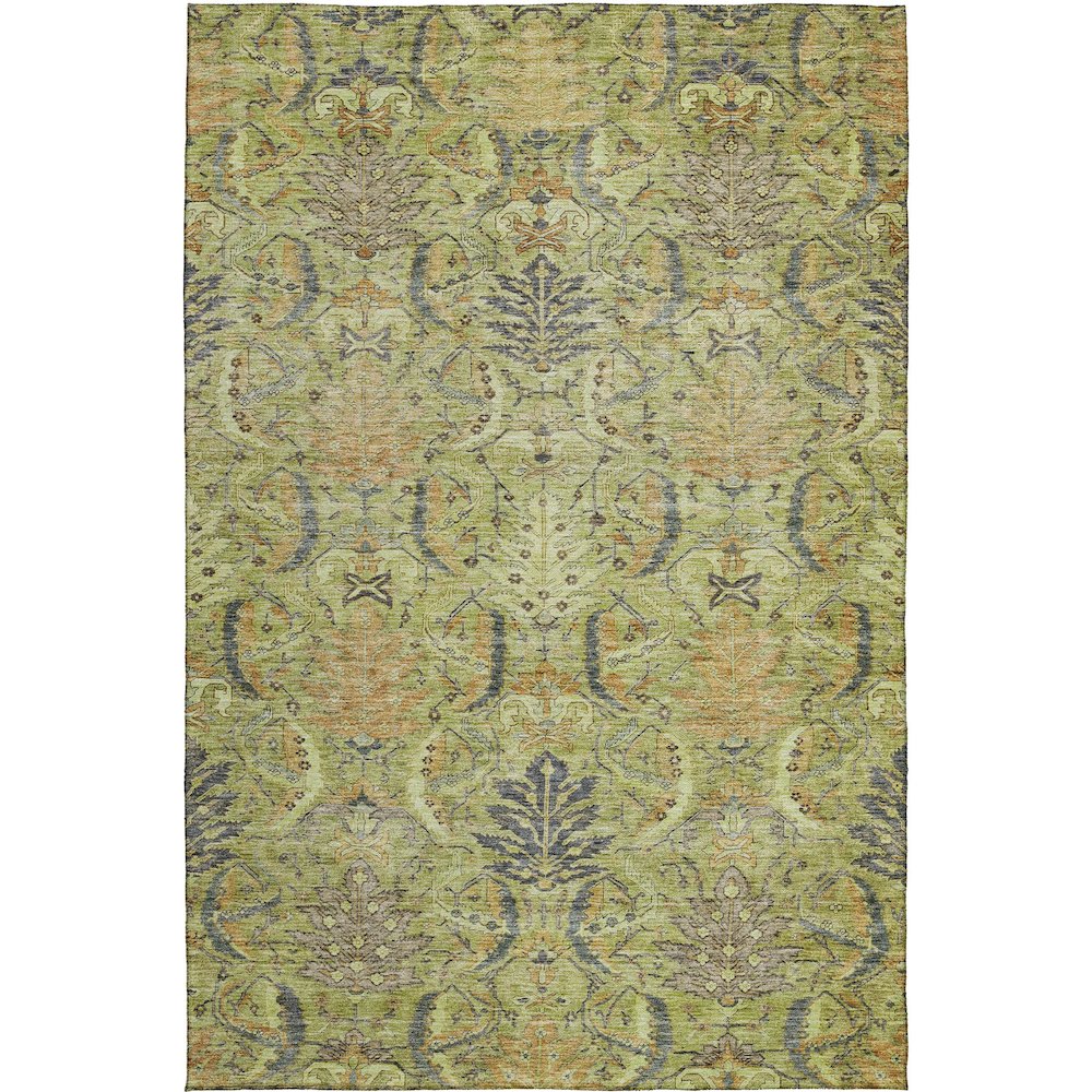 Luxury Washable Indoor/Outdoor Solace Aloe 3' x 5' Rug. Picture 1