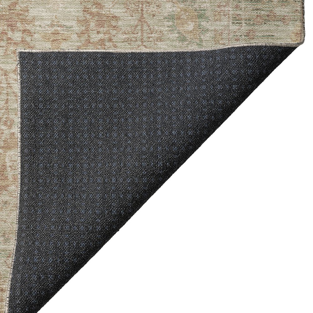 Luxury Washable Indoor/Outdoor Solace Beige 2'3" x 7'6" Runner Rug. Picture 4