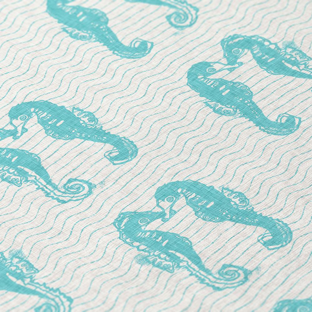 Indoor/Outdoor Surfside ASR45 Aqua Washable 1'8" x 2'6" Rug. Picture 7