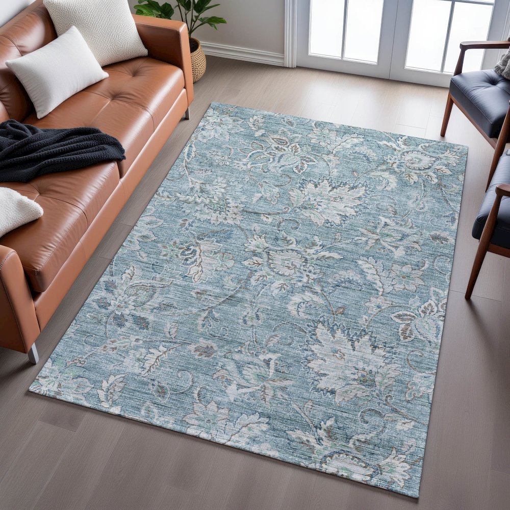 Indoor/Outdoor Silk Road Baltic 3' x 5' Rug. Picture 6