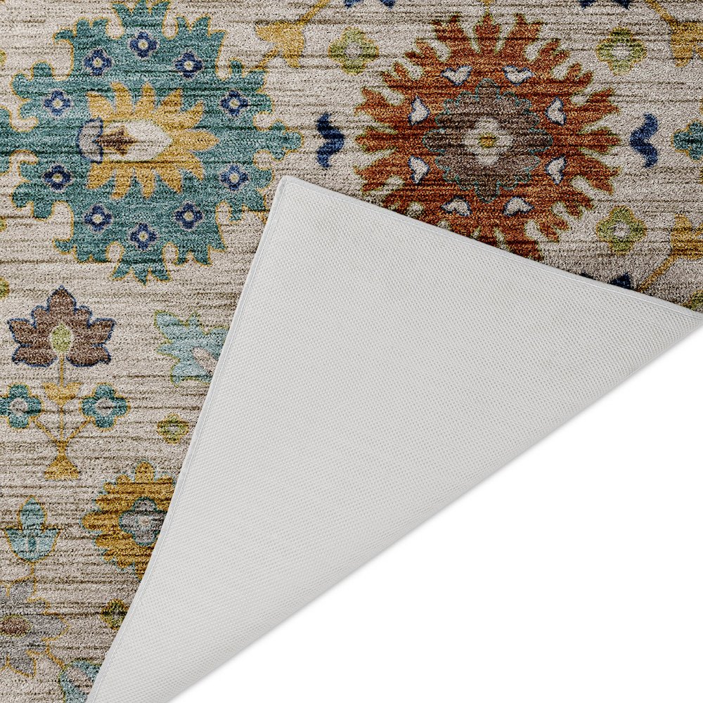 Indoor/Outdoor Silk Road Ivory 2'3" x 7'6" Runner Rug. Picture 4