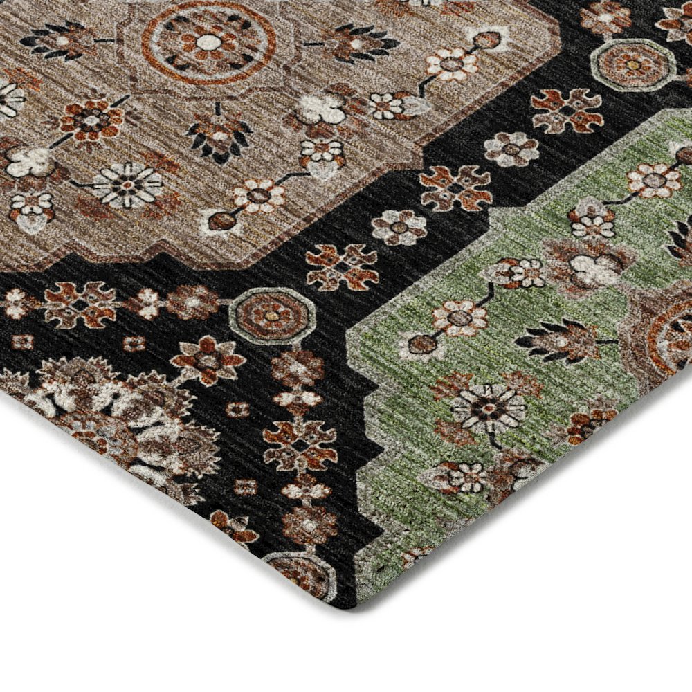 Indoor/Outdoor Silk Road Black 2'3" x 7'6" Runner Rug. Picture 2