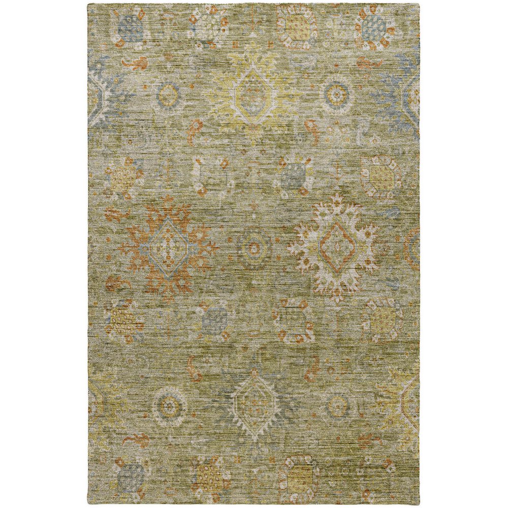 Indoor/Outdoor Silk Road Sage 3' x 5' Rug. Picture 1
