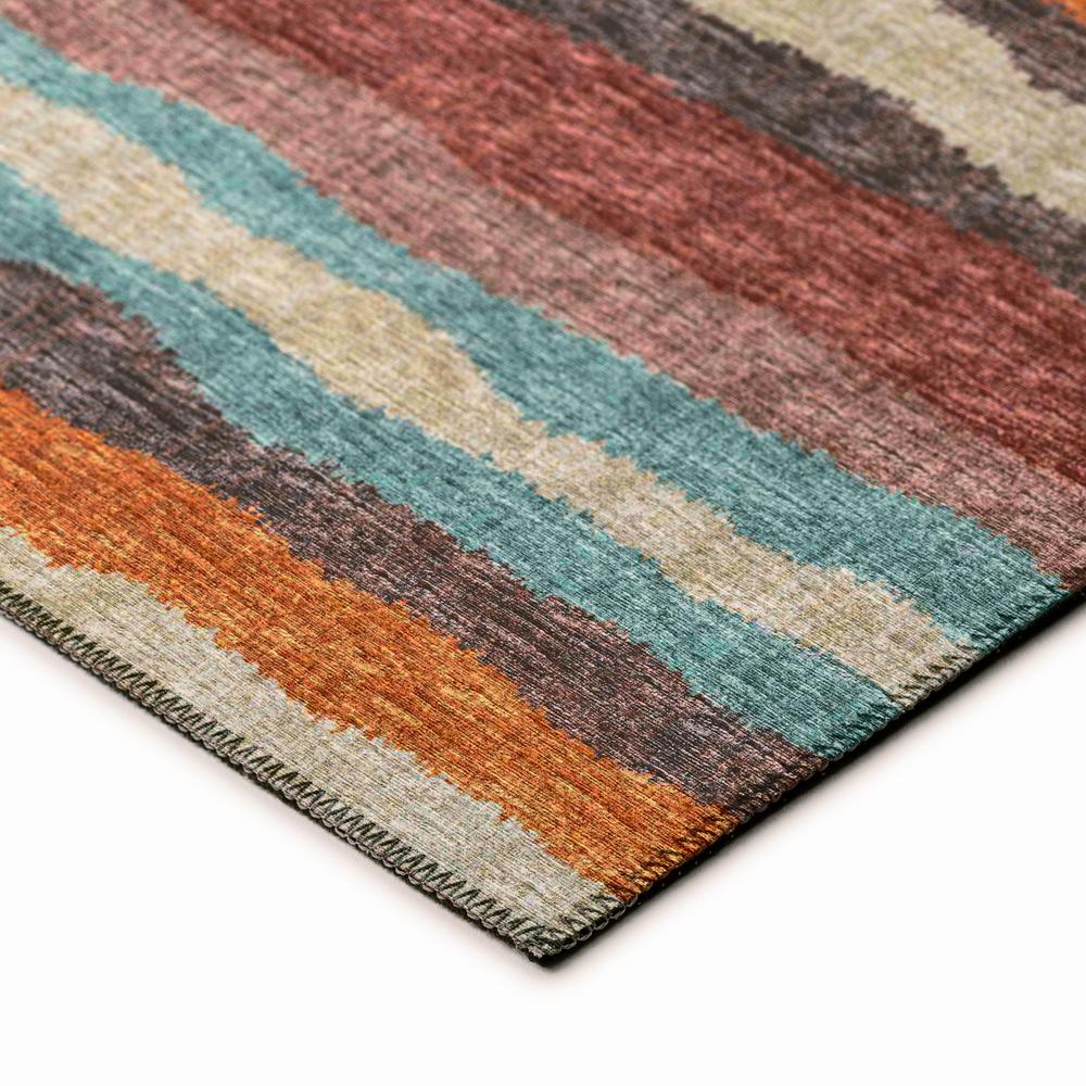 Bravado Paprika Contemporary Striped 2'3" x 7'6" Runner Rug Paprika ABV37. Picture 3