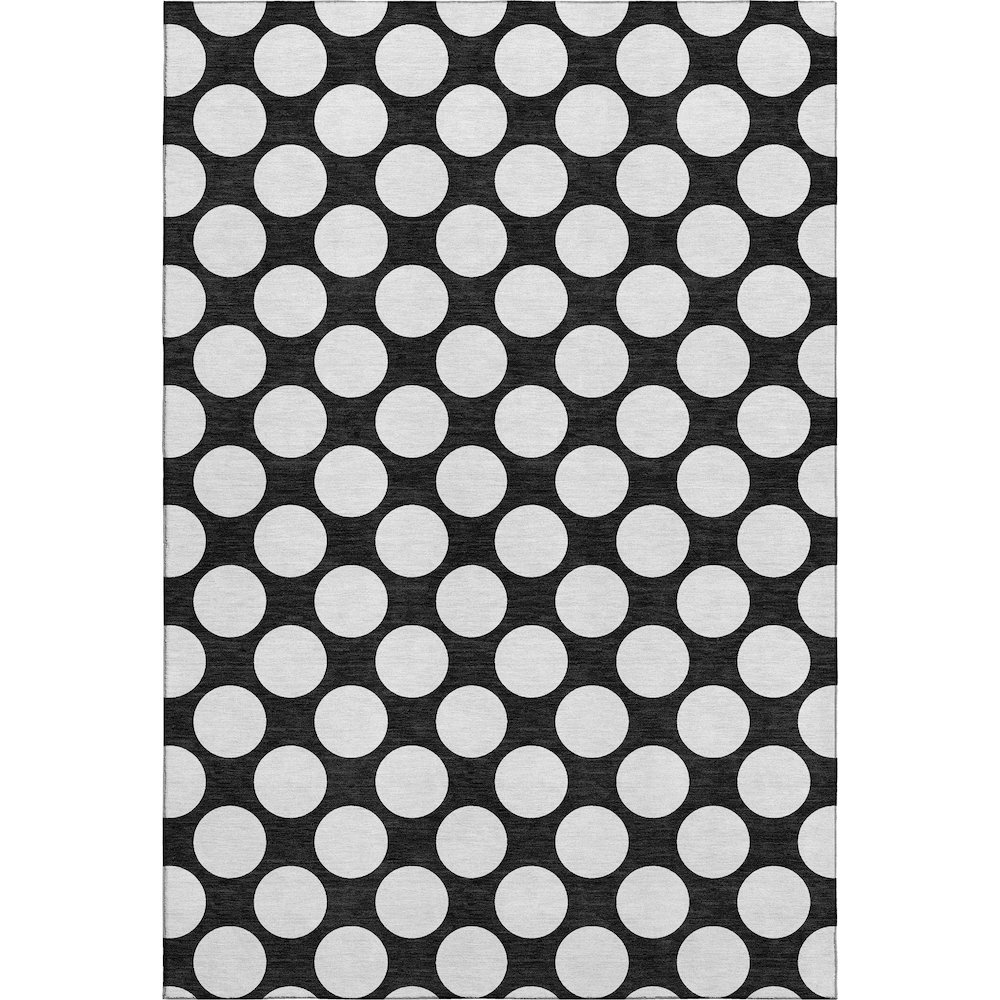 Luxury Washable Indoor/Outdoor The Reserve Black 3' x 5' Rug. Picture 1