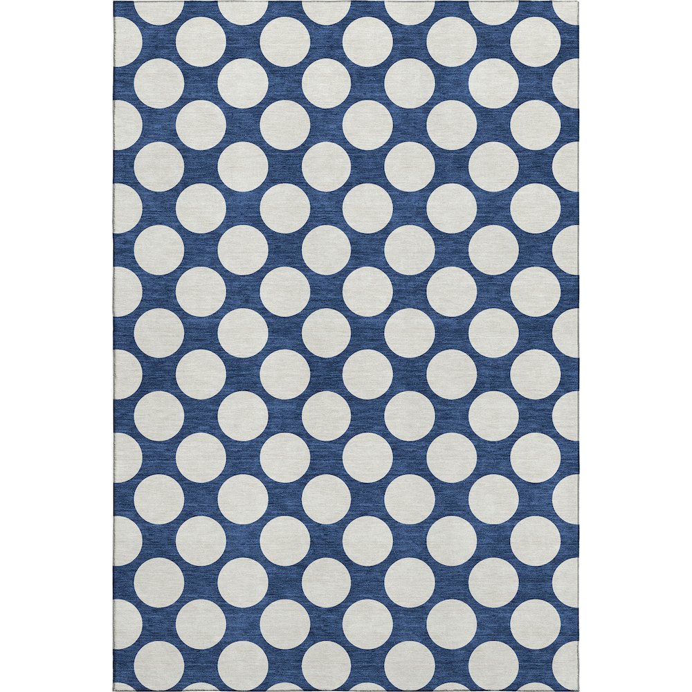 Luxury Washable Indoor/Outdoor The Reserve Navy 3' x 5' Rug. Picture 1