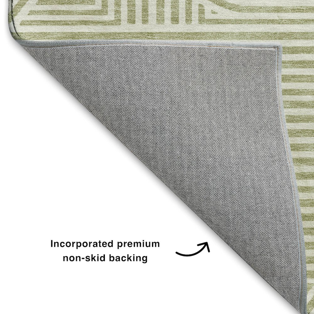 Luxury Washable Indoor/Outdoor The Reserve Aloe 2'3" x 7'6" Runner Rug. Picture 4