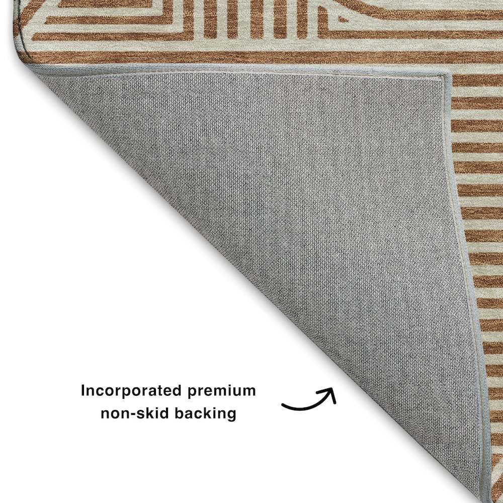 Luxury Washable Indoor/Outdoor The Reserve Paprika 2'3" x 7'6" Runner Rug. Picture 4