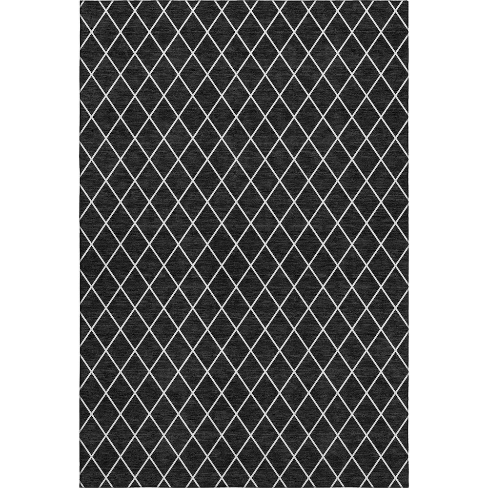 Luxury Washable Indoor/Outdoor The Reserve Black 3' x 5' Rug. Picture 1