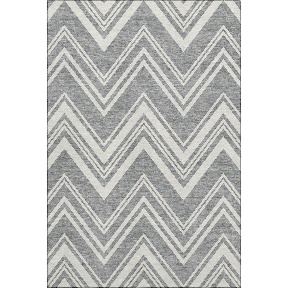 Luxury Washable Indoor/Outdoor The Reserve Pewter 3' x 5' Rug. Picture 1
