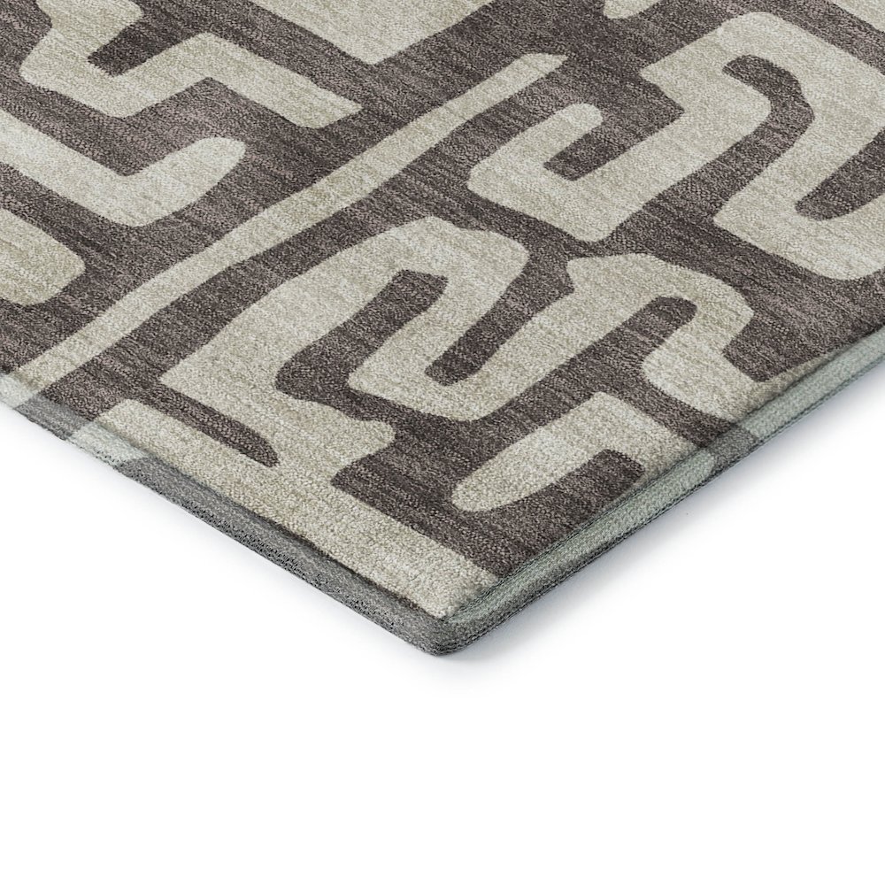 Luxury Washable Indoor/Outdoor The Reserve Chocolate 2'3" x 7'6" Runner Rug. Picture 2