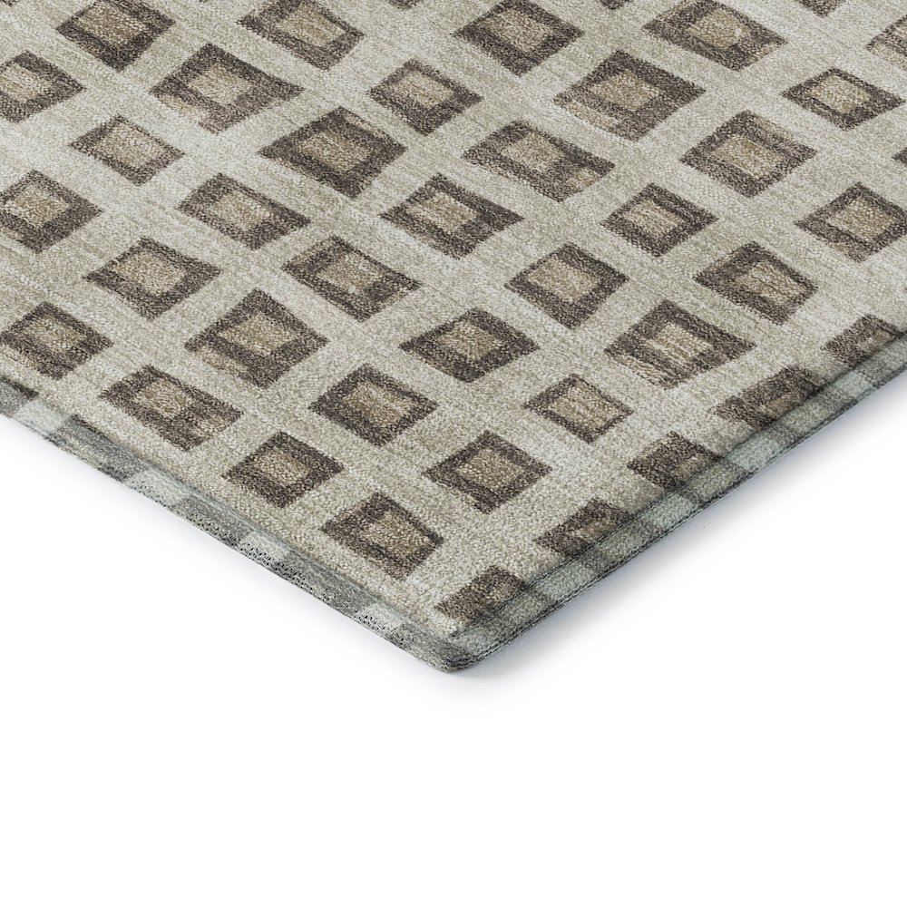Luxury Washable Indoor/Outdoor The Reserve Brown 2'3" x 7'6" Runner Rug. Picture 2
