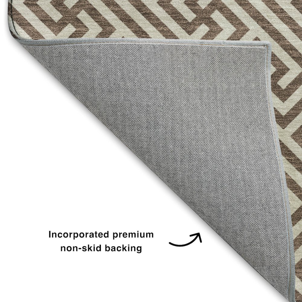 Luxury Washable Indoor/Outdoor The Reserve Coffee 2'3" x 7'6" Runner Rug. Picture 4