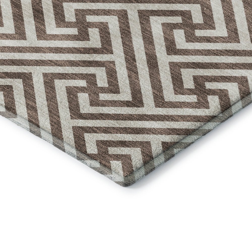 Luxury Washable Indoor/Outdoor The Reserve Coffee 2'3" x 7'6" Runner Rug. Picture 2
