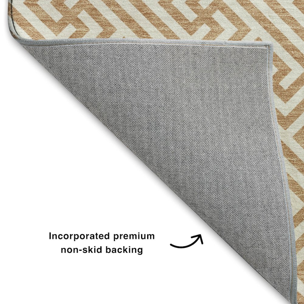 Luxury Washable Indoor/Outdoor The Reserve Copper 2'3" x 7'6" Runner Rug. Picture 4