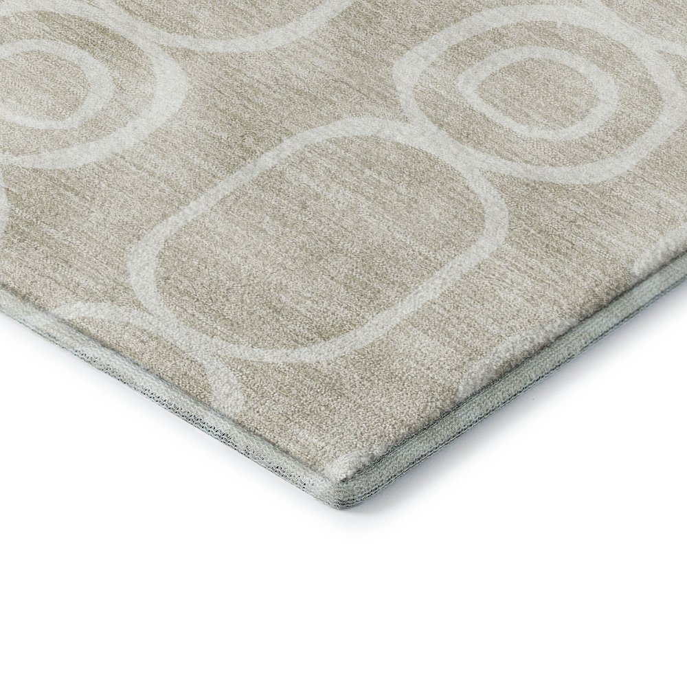 Luxury Washable Indoor/Outdoor The Reserve Beige 2'3" x 7'6" Runner Rug. Picture 2