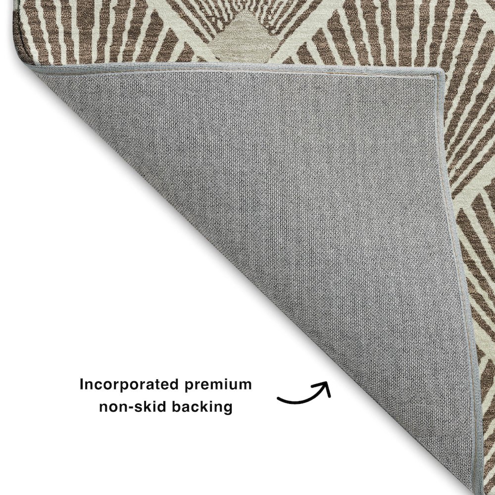 Luxury Washable Indoor/Outdoor The Reserve Brown 2'3" x 7'6" Runner Rug. Picture 4