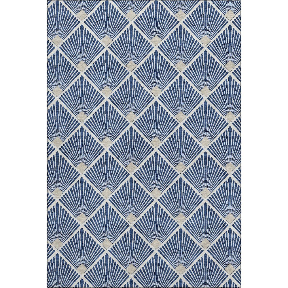 Luxury Washable Indoor/Outdoor The Reserve Navy 3' x 5' Rug. Picture 1
