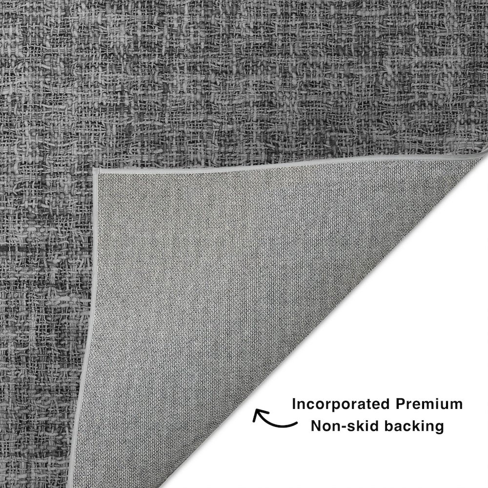 Luxury Washable Voyage VY1 Gray 2'3" x 7'6" Runner Rug. Picture 4
