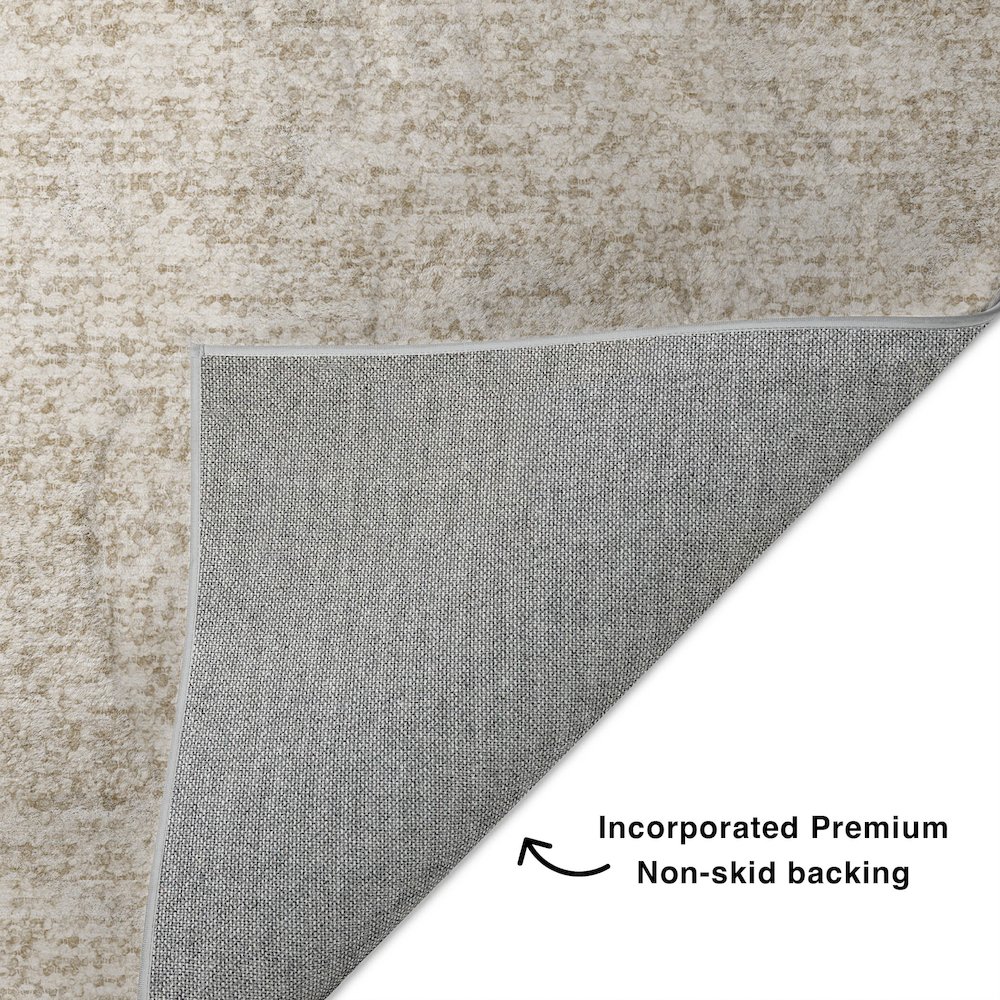 Luxury Washable Voyage VY2 Brown 2'3" x 7'6" Runner Rug. Picture 4