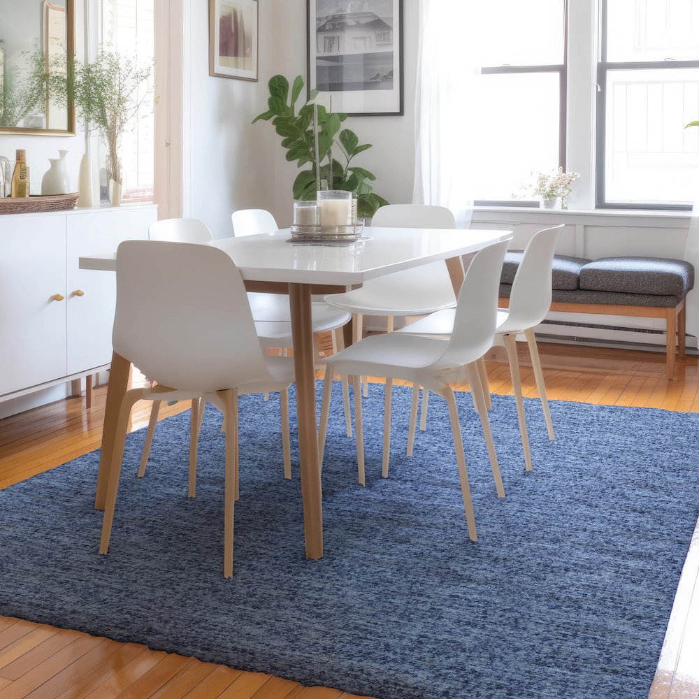 Luxury Washable Voyage VY2 Blue 3' x 5' Rug. Picture 5