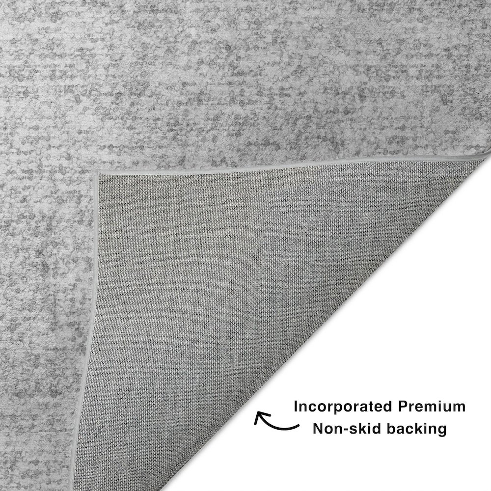 Luxury Washable Voyage VY2 Gray 2'3" x 7'6" Runner Rug. Picture 4