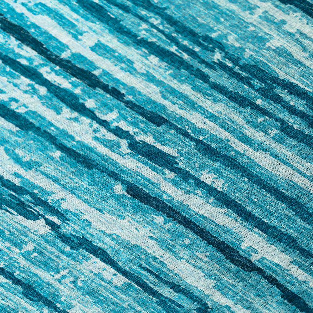 Bravado Blue Contemporary Stripe 2'3" x 7'6" Runner Rug Blue ABV34. Picture 5