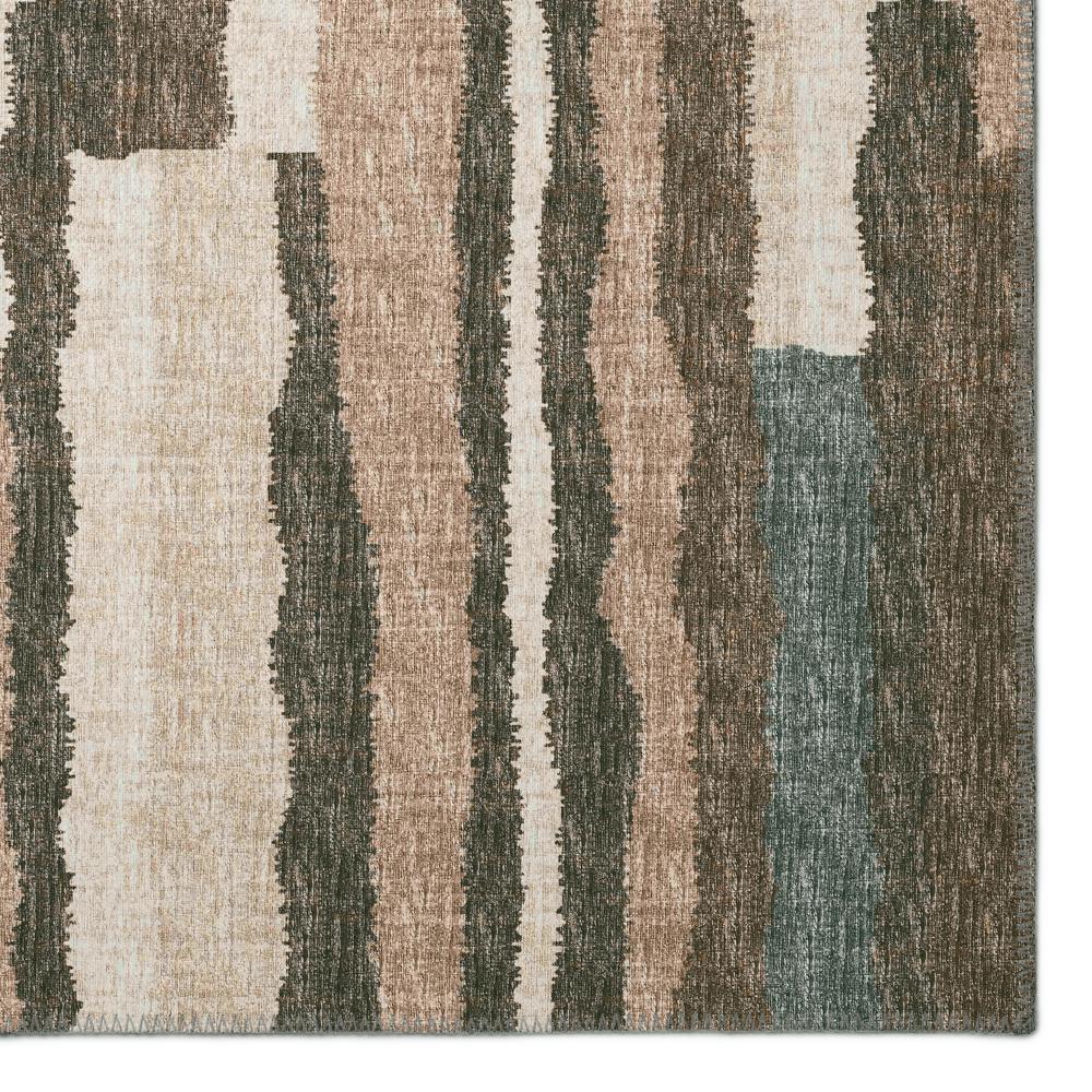 Bravado Earth Contemporary Striped 2'3" x 7'6" Runner Rug Earth ABV37. Picture 2
