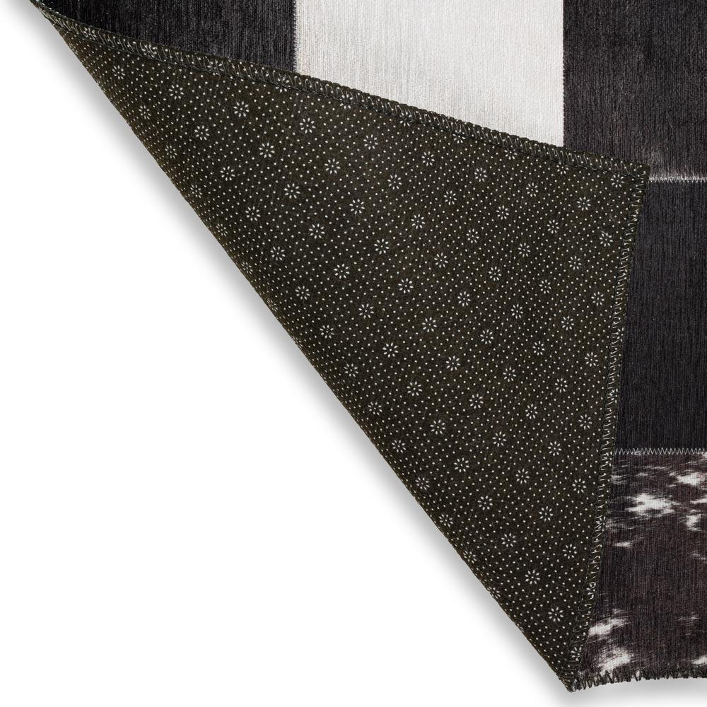 Laredo Black Animal Patchwork 2'3" x 7'6" Runner Rug Black ALR40. Picture 4