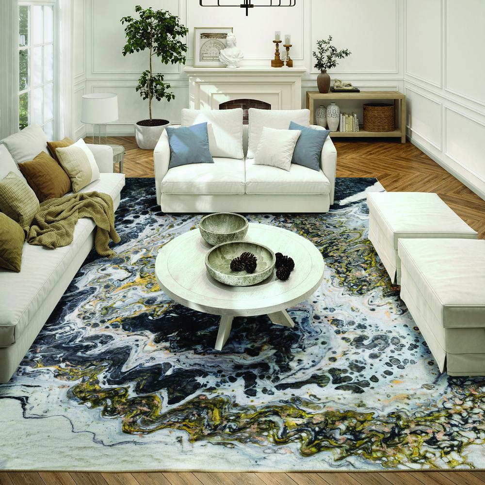 Kikiamo KK13 Graphite 2'3" x 7'6" Runner Rug. Picture 2