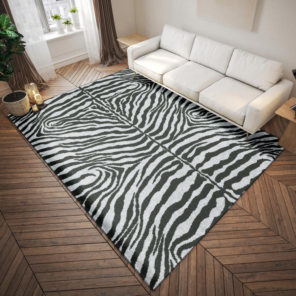 Safari Grey Animal Animal Print 9' x 12' Area Rug Grey ASF31. Picture 1