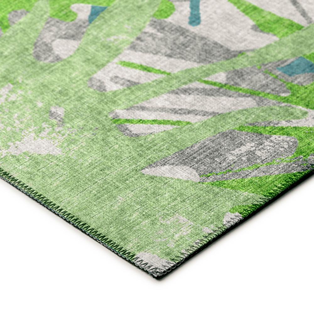 Bravado Green Contemporary Color Splash 2'3" x 7'6" Runner Rug Green ABV36. Picture 3