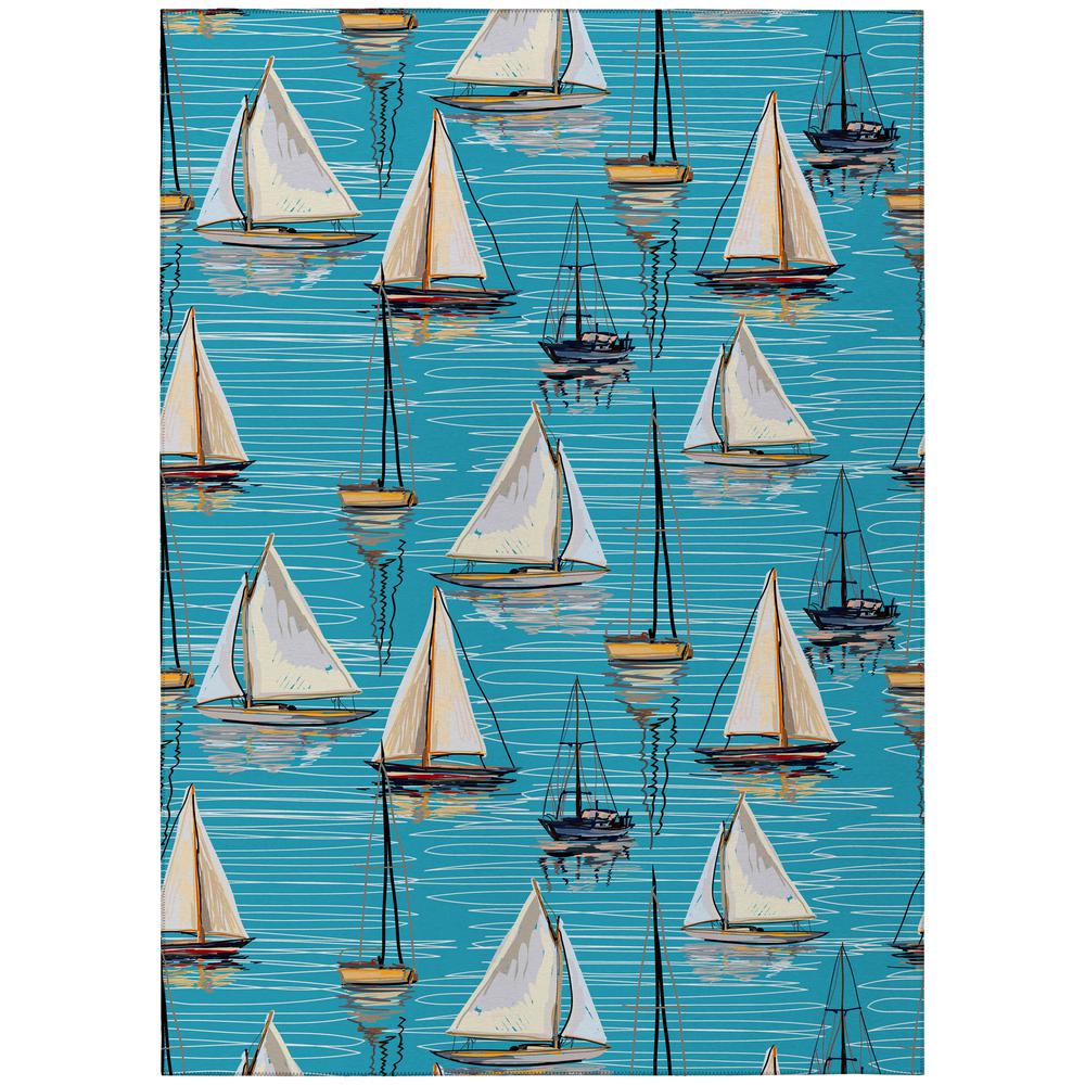 Indoor/Outdoor Harpswell AHP38 Seaglass Washable 3' x 5' Rug. Picture 1