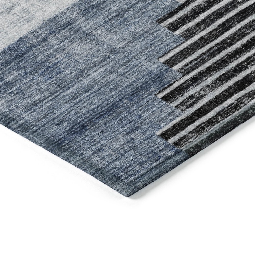 Machine Washable Indoor/Outdoor Chantille Blue 2'6" x 3'10" Rug. Picture 3