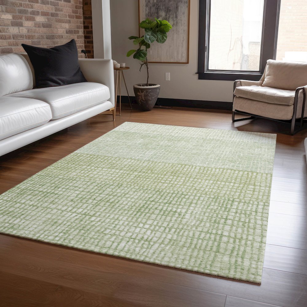 Machine Washable Indoor/Outdoor Chantille Sage 5' x 7'6" Rug. Picture 5