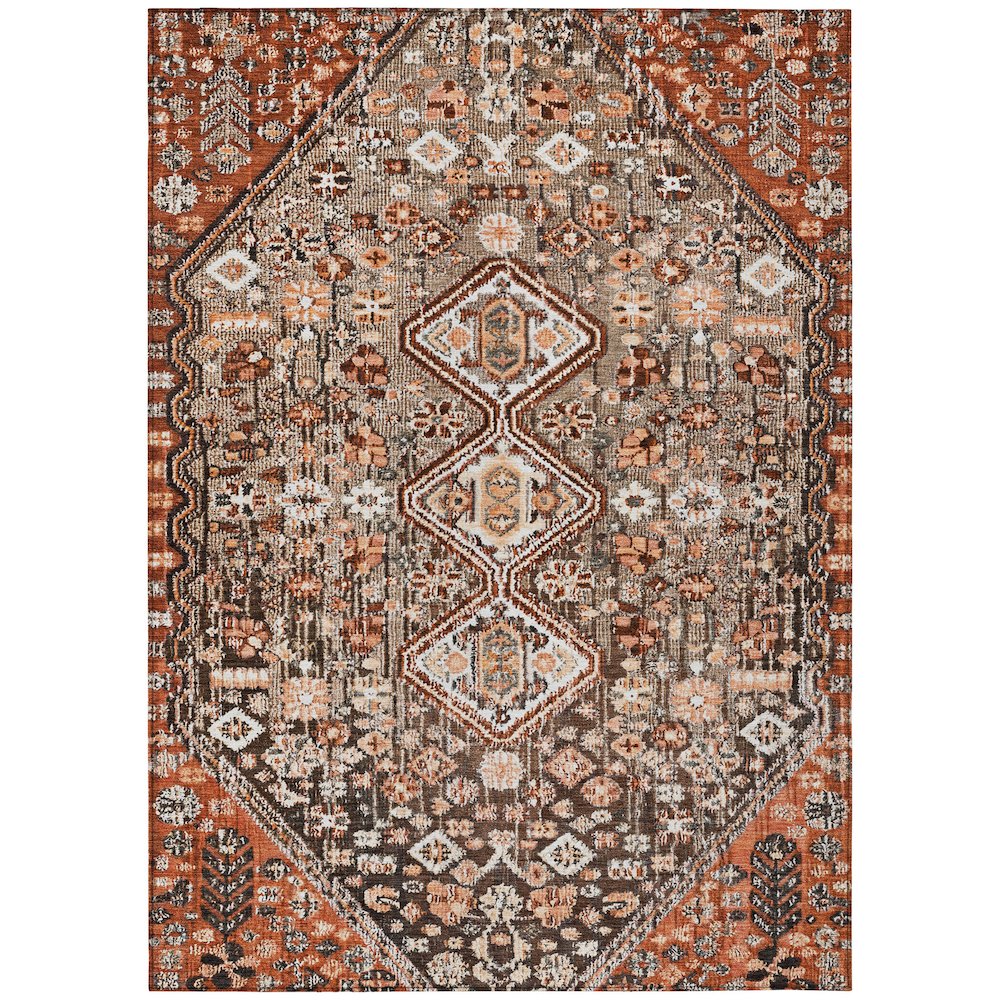 Machine Washable Indoor/Outdoor Chantille Fudge 5' x 7'6" Rug. Picture 1