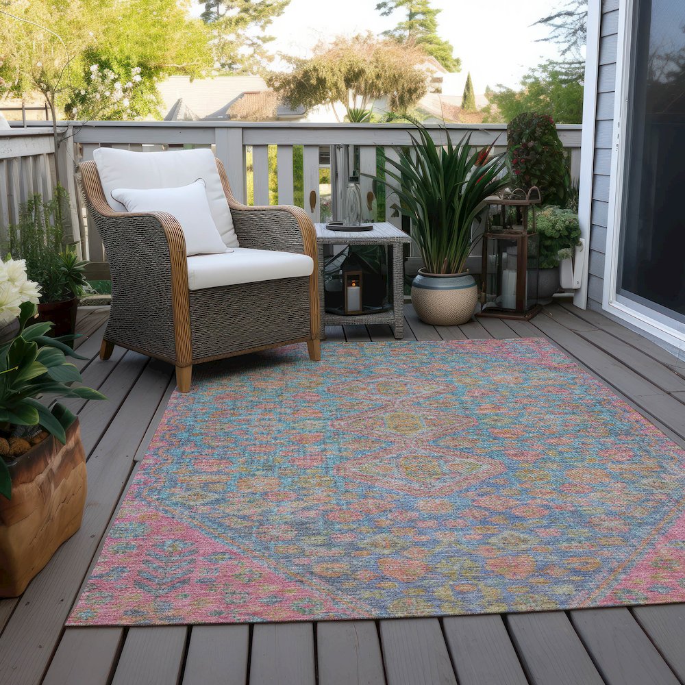Machine Washable Indoor/Outdoor Chantille Sky 5' x 7'6" Rug. Picture 8