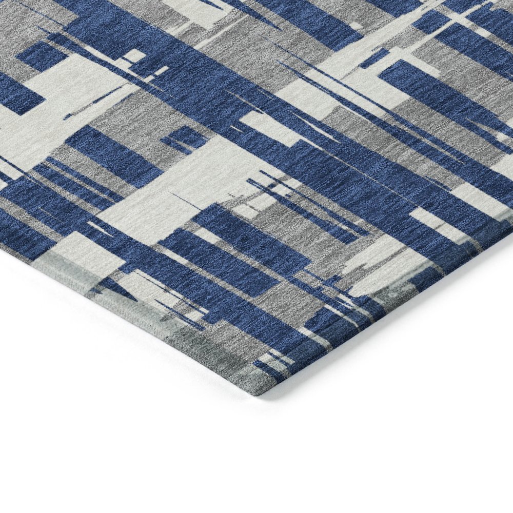 Machine Washable Indoor/Outdoor Chantille Navy 2'6" x 3'10" Rug. Picture 3