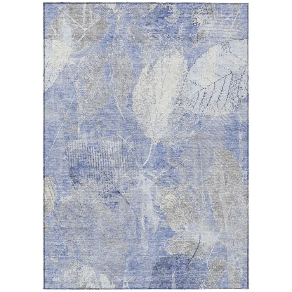 Machine Washable Indoor/Outdoor Chantille Denim 5' x 7'6" Rug. Picture 1