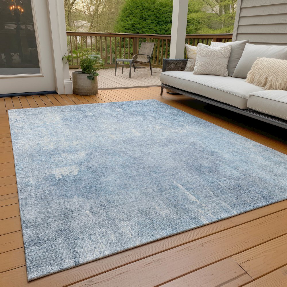 Machine Washable Indoor/Outdoor Chantille Sky 5' x 7'6" Rug. Picture 8