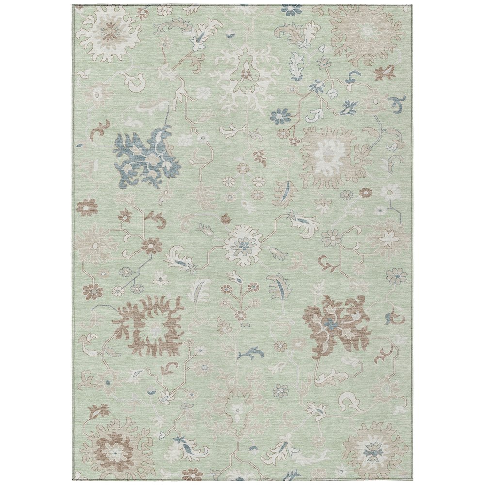 Machine Washable Indoor/Outdoor Chantille Aloe 5' x 7'6" Rug. Picture 1