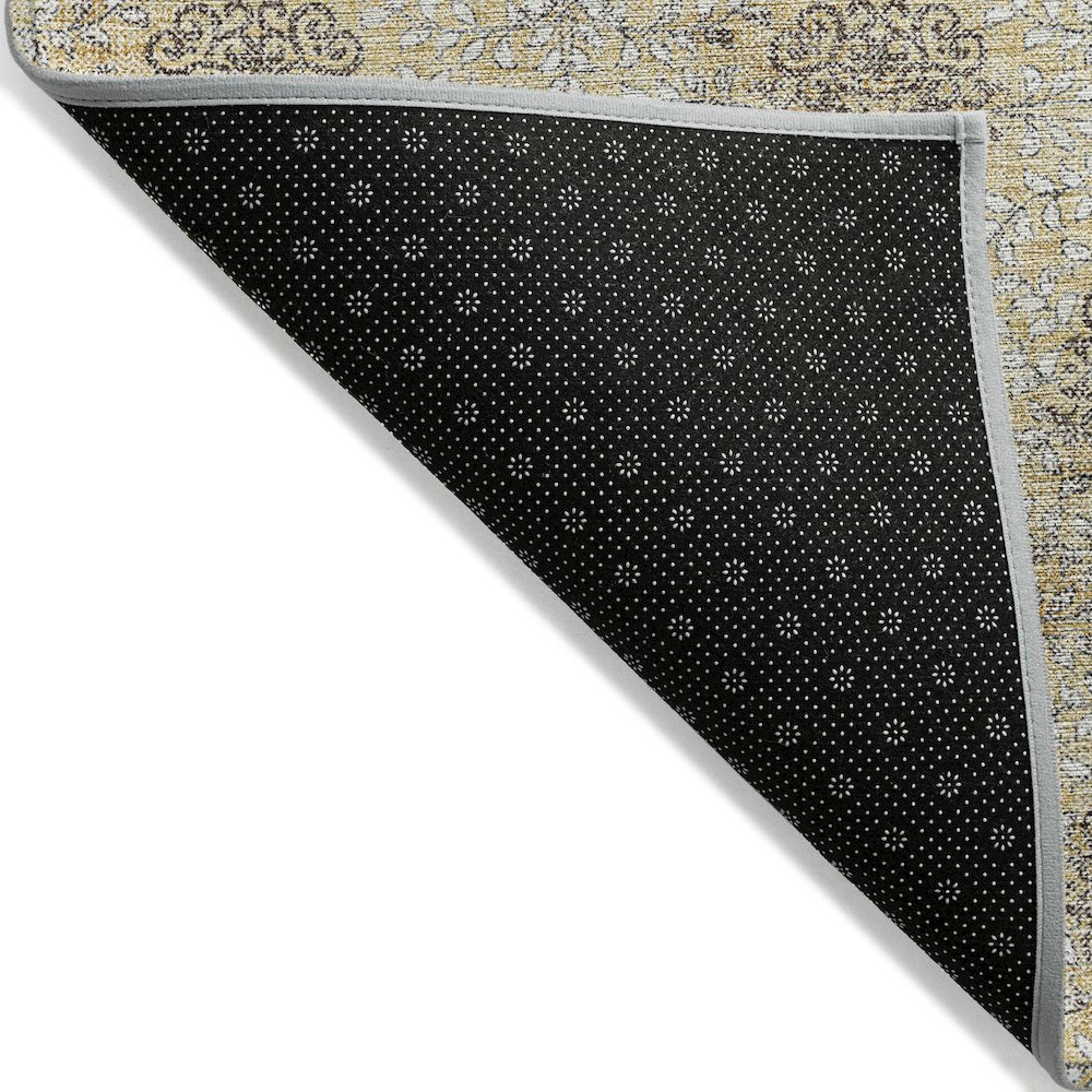 Machine Washable Indoor/Outdoor Chantille Gold 2'6" x 3'10" Rug. Picture 2