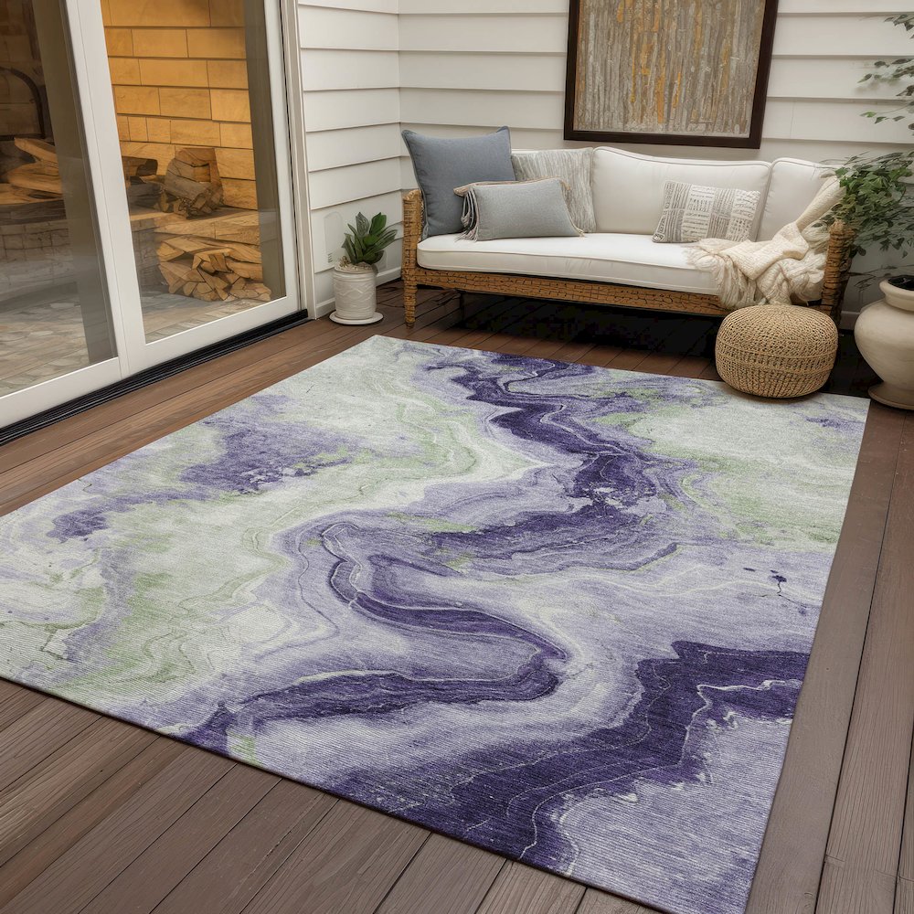 Machine Washable Indoor/Outdoor Chantille Lavender 5' x 7'6" Rug. Picture 7