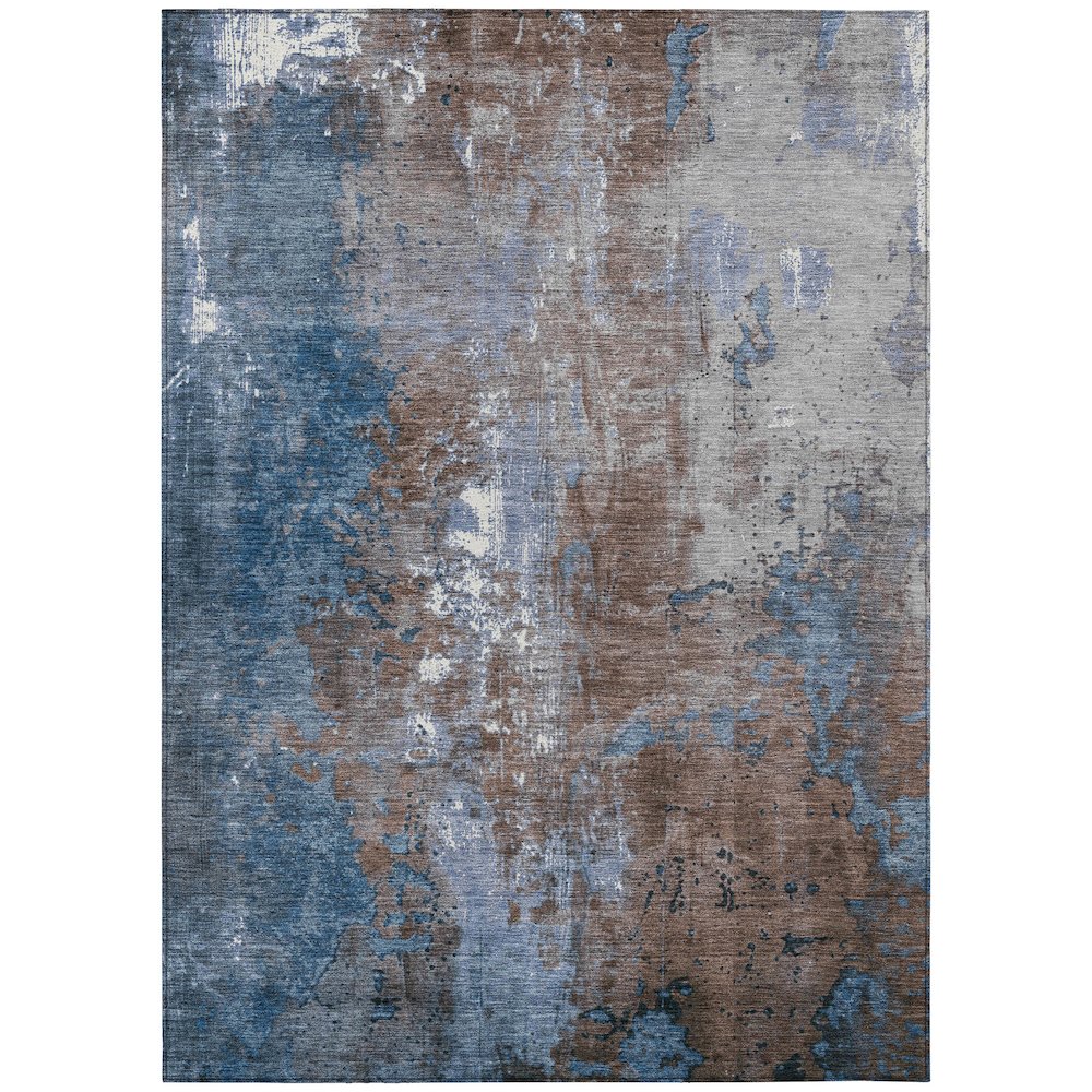 Machine Washable Indoor/Outdoor Chantille Coffee 5' x 7'6" Rug. Picture 1